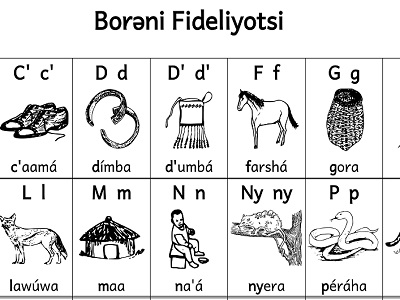 Borana alphabet chart